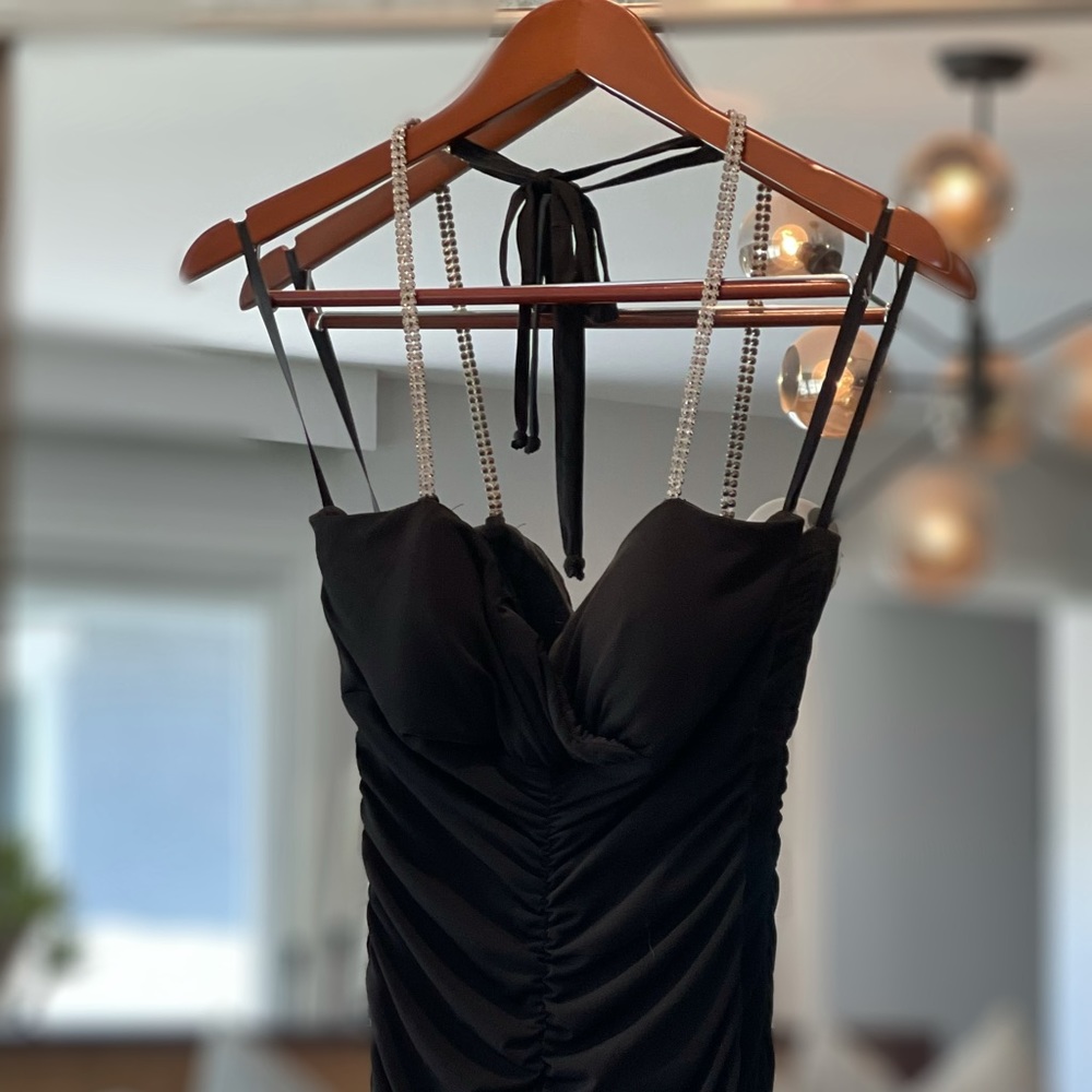 Cache Diamond Halter Ruched Dress